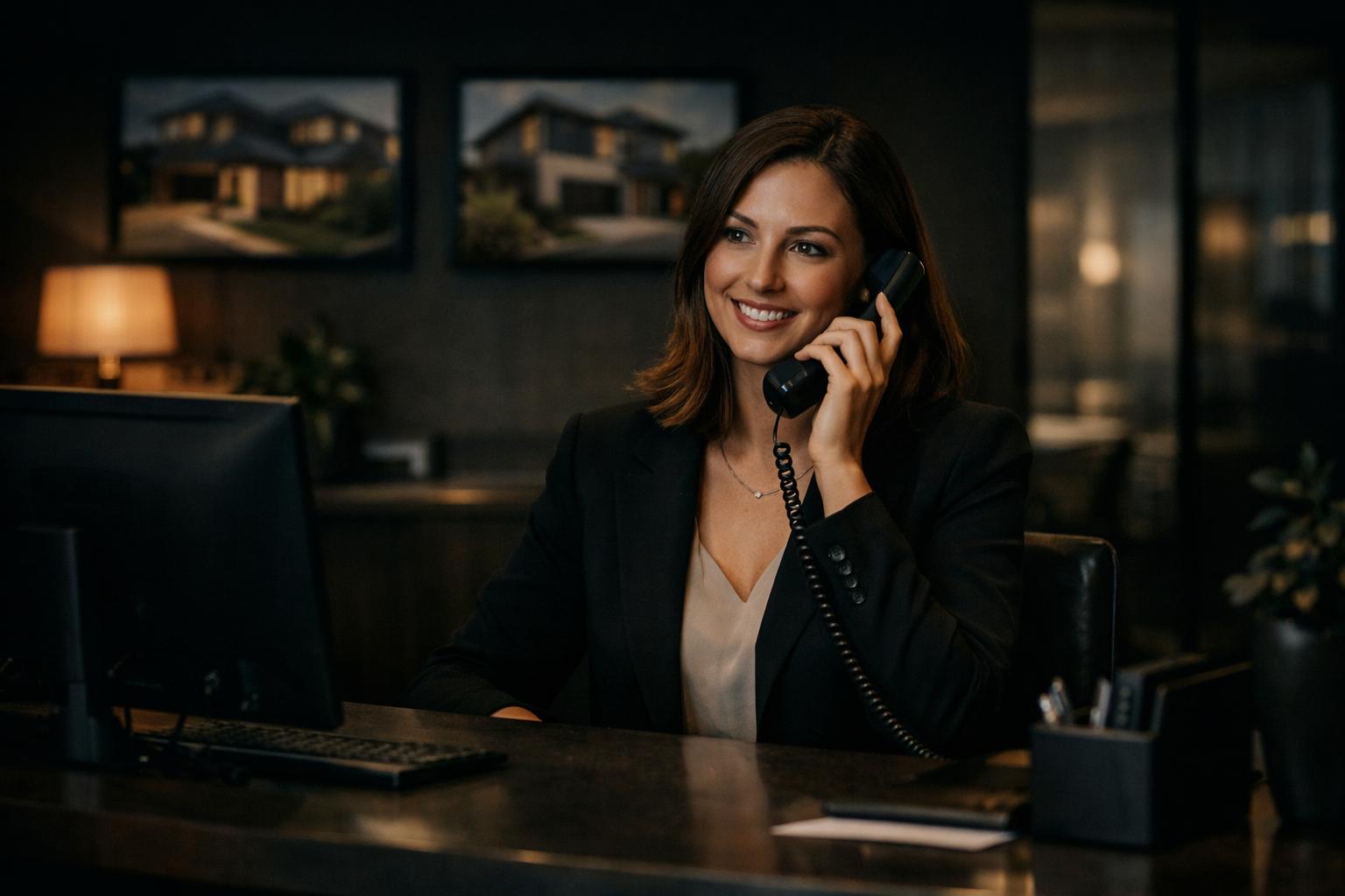 Receptionist answering calls